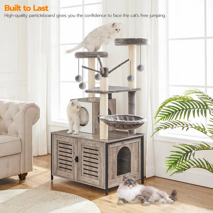 Burslem 52'' Cat Tree with Litter Box Enclosure