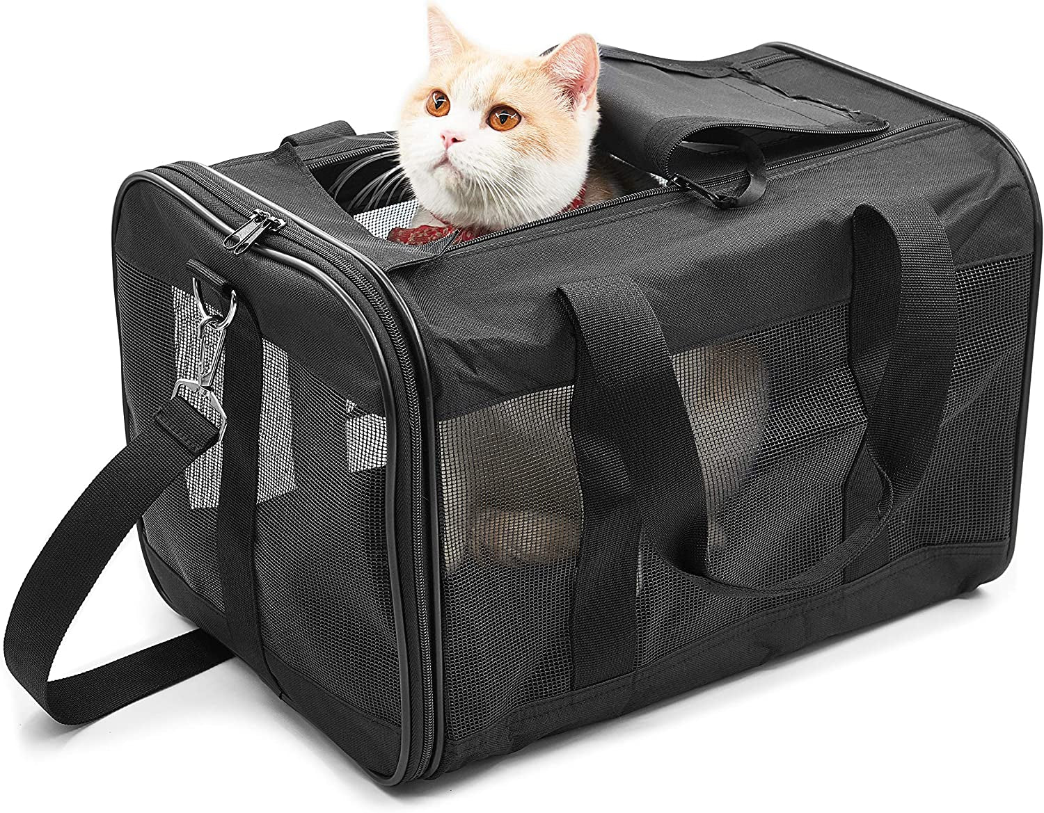 Scratchme Pet Travel Carrier Soft Sided Portable Bag for Cats, Small Dogs, Kittens or Puppies, Collapsible, Durable, Airline Approved, Travel Friendly, Carry Your Pet with You Safely and Comfortably