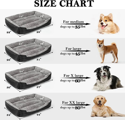 Dog Bed, Dog Beds for Large Medium Dogs, Rectangle Washable Dog Bed Comfortable and Breathable Large Dog Bed, Pet Bed