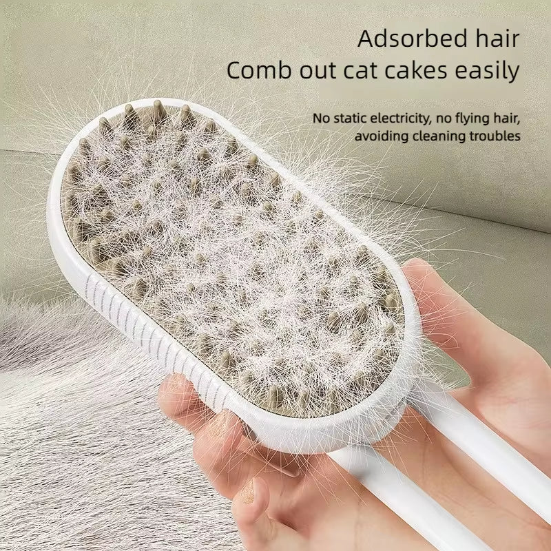 Pet Steam Brush Cat Dog Cleaning Steamy Spray Massage Beauty Comb 3 in 1 Hair Removal Grooming Supplies Pets Accessories