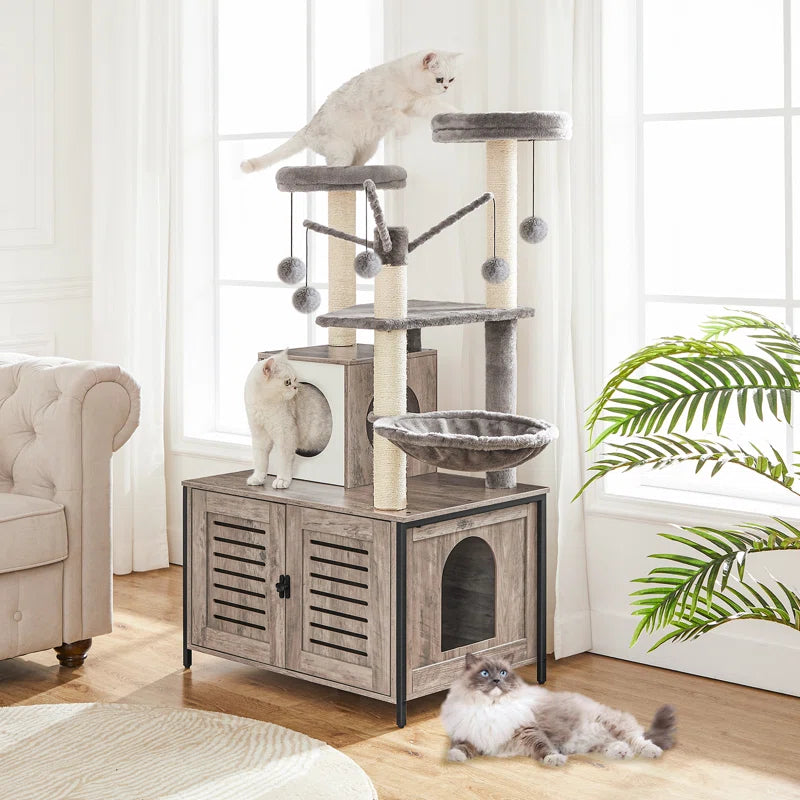 Burslem 52'' Cat Tree with Litter Box Enclosure